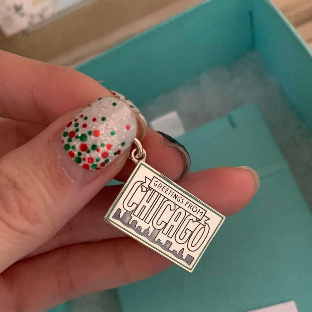 Tiffany & Co. Silver Chicago postcard Charm